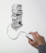 souris connectée usb pile de livres souris connectée usb pile de livres