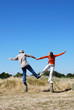 Happy couple having fun together