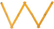 old yellow ruler forming font symbol W