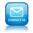 Square "CONTACT US" button with reflection (blue)