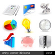 Vector set of shiny  3d icons. Visit my portfolio to see similar