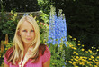 A beautiful girl in a flower garden