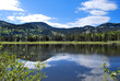 Mountain lake with sky reflection