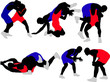 wrestlers silhouettes wrestlers silhouettes