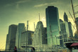 canvas print picture Manhattan at sunset