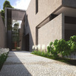 Modern minimalist summer villa with garden Modern minimalist summer villa with garden