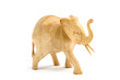 Wooden elephant sculpture isolated on white