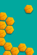 Photo: Yellow pills on green Yellow pills on green