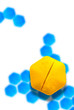Photo: Yellow and blue pills Yellow and blue pills