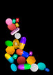 Illustration: Multi pills on black Multi pills on black