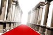 Red carpet and pillars