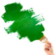 Painting with green brush