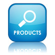 Square "PRODUCTS" button with reflection (blue)