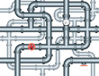 seamless maze of plumbing pipes