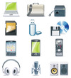 Vector detailed computer parts icon set. Part 3
