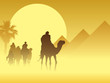 Caravan near pyramids
