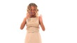 very happy woman laughing