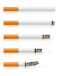 group of different stages of smoking a sigarette