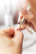 Stage of manicure: polishing nail