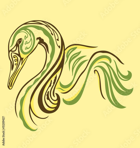 Elegant tattoo Swan