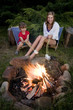 Family roasting marshmallows