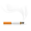 smouldering cigarette with a smoke