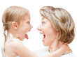 Girl with mom