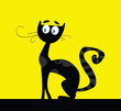 roleta: Black silhouette of cat. VECTOR ILLUSTRATION.