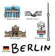 Lots de dessins vectoriels des monuments de Berlin