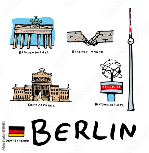 Vecteur : Lots de dessins vectoriels des monuments de Berlin Lots de dessins vectoriels des monuments de Berlin