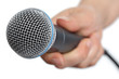 Interview with microphone
