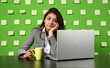 portrait girl laptop
