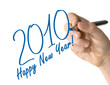 Photo: hand draws 2010 on a white board hand draws 2010 on a white board