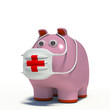 illustraton of a pig in an air mask