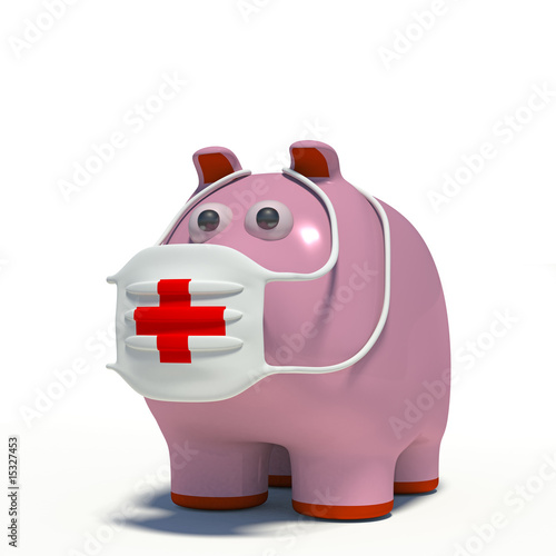 Illustration: illustraton of a pig in an air mask illustraton of a pig in an air mask