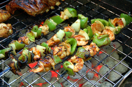 Photo: Kabobs on grill Kabobs on grill