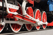 Wheels of a steam locomotive