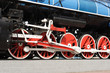 Wheels of a steam locomotive