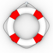 Lifebuoy on a white background. Isolated 3D image
