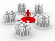 conceptual image of the leader. Isolated 3D image