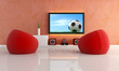 waiting for soccer game in a modern living room waiting for soccer game in a modern living room