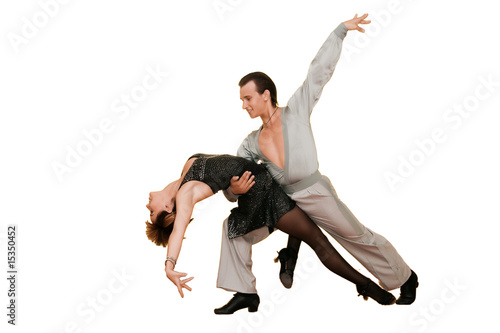 Photo: Dancing duet, isolated on white background Dancing duet, isolated on white background