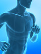 xray running man on blue background - closeup xray running man on blue background - closeup