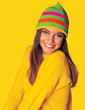 teen girl in yellow winter clothes