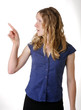 Pointing young woman