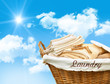 Laundry basket with towels Laundry basket with towels