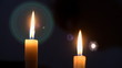 Christmas candles decoration with flare