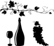Grape and wine silhouettes set