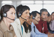 Businesspeople in meeting with translation