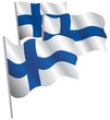 Finland 3d flag. Vector illustration. Isolated on white.